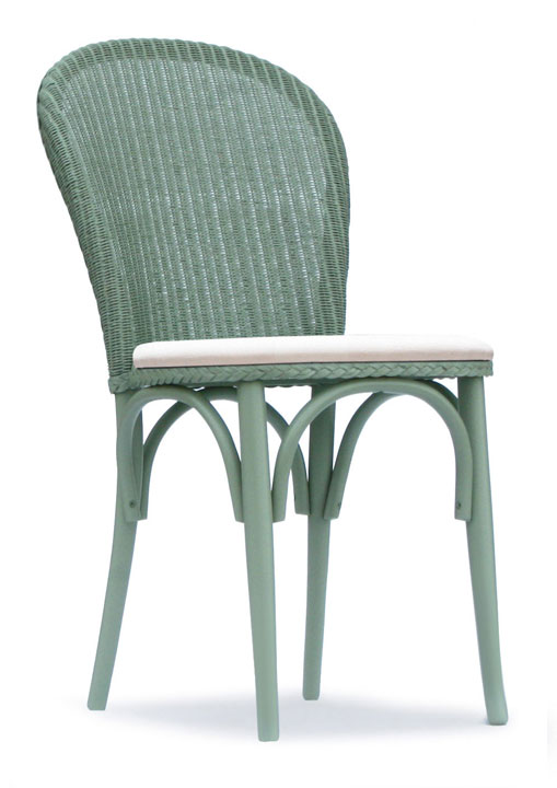 Lloyd Loom Bistro Chair with upholstered fabric seat TC050F