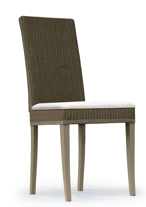 Lloyd Loom Abbot Dining Chair with upholstered fabric seat TC002F