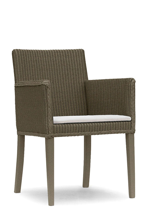 Lloyd Loom Abbot Carver Dining Chair with upholstered fabric seat TC003F